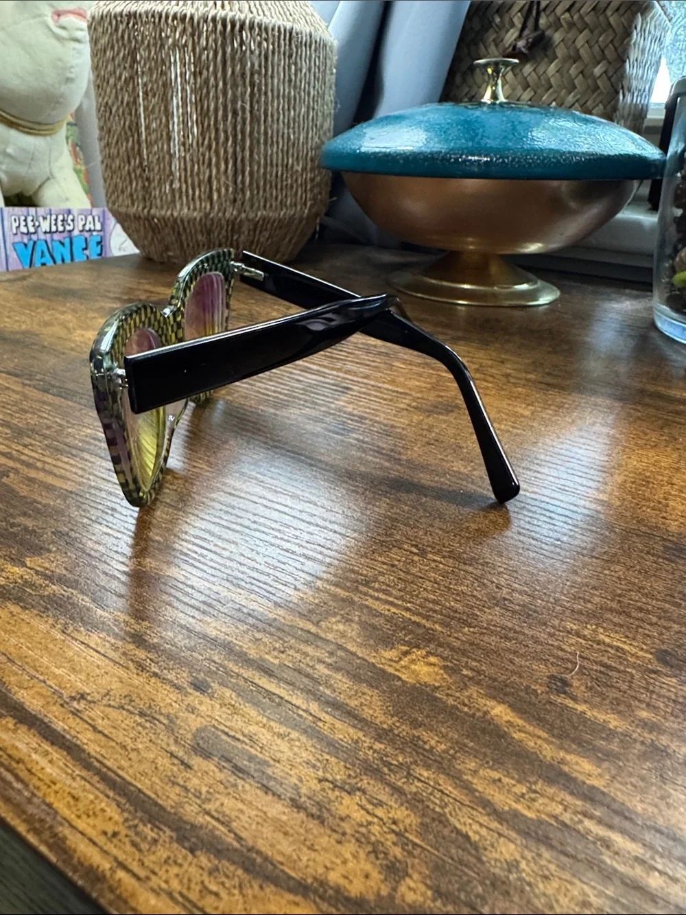 Checkerboard Retro Frames in Green and Black